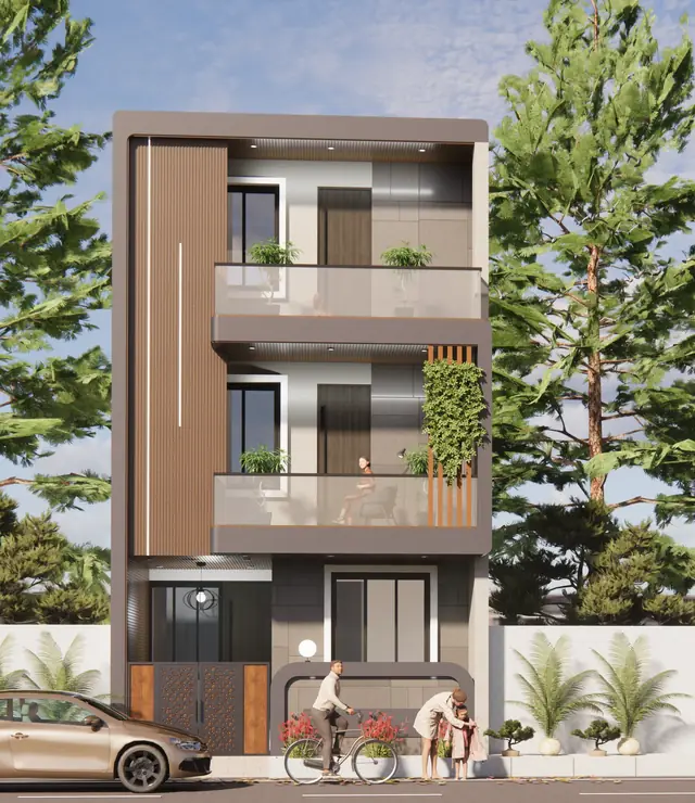 G+3 ghar ka front elevation — Anuda, Jaipur