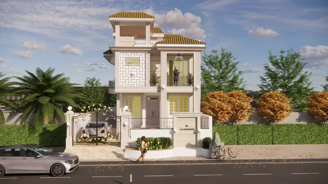 Classic style villa elevation — Anuda, Jaipur