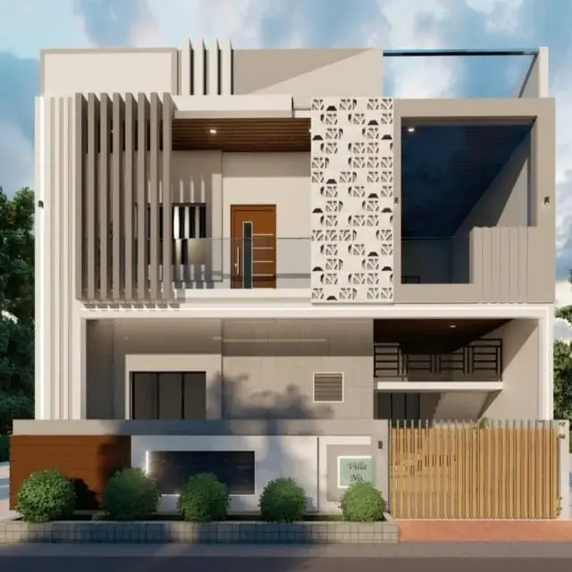 Jaali design wala modern elevation — Anuda, Jaipur