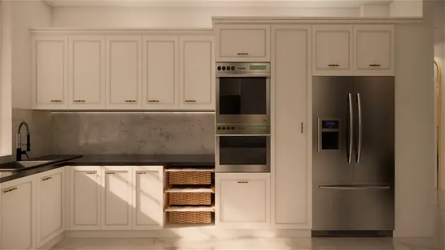 Classic white modular kitchen — Anuda, Jaipur