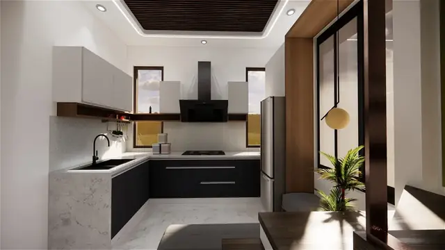 L-shape modular kitchen — Anuda, Jaipur