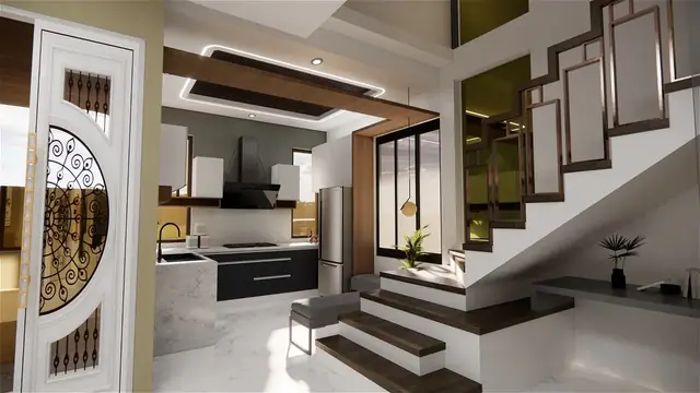 Living room with staircase — Anuda, Jaipur
