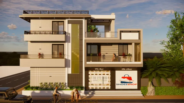 Rajendra Residence – Anuda Architect ka 3D elevation design